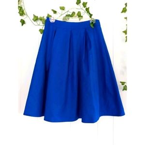 Yige Blue Pleated A Line Skirt Size 6